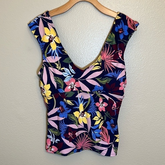 Cole of California Floral Swim Top - Picture 1 of 8